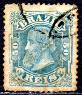 BRAZIL 1881 Pedro II - 50r  - Blue  FU SOME RUST CHEAP PRICE - Gebruikt