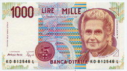 1000 LIRE, ITALY 25-05-1994 SERIE - D (FDS - UNC) "Firme - Sign. A. Fazio-Speziali" - 1000 Lire
