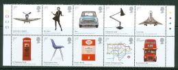 Grossbritannien Zusammendruck Postfr. Design Concorde Mini Spitfire Mini Skirt Routemaster Bus Penguin Books Lamp - Ongebruikt