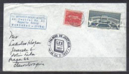 Cuba Cover Posted 1957 Habana To Czechoslovakia , Cancellation Palacio De Justicia - Lettres & Documents