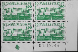 FRANCE COIN DATE Du 01.12.86  - 4 TIMBRES De SERVICE NEUFS** N° 93 Y&T : 10,00€ - 1980-1989