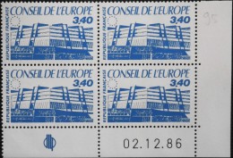 FRANCE COIN DATE Du 02.12.86  - 4 TIMBRES De SERVICE NEUFS** N° 95 Y&T : 17,00€ - 1980-1989