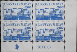 FRANCE COIN DATE Du 28.08.87  - 4 TIMBRES De SERVICE NEUFS** N° 97 Y&T : 15,00€ - 1980-1989