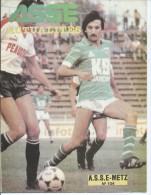 15 F- FOOT BALL - SAISON 1982-1983 - LIGUE 1 - PROGRAMME ASSE - METZ  (8 ème Journée - 17 Septembre 1982 ) 16 Pages - Libros