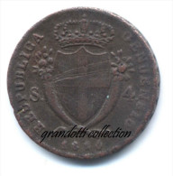 GENOVA RARO 4 SOLDI 1816 MONETA REGNO DI SARDEGNA - Feudal Coins