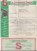 Confirmation De Livraison Avec Bon De Garantie De La Compagnie SINGER  -  Machine à Coudre 1951 - Factures