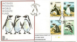 Manchots Du Cap,  Enveloppe FDC De Namibie (SWA) ,  Adressée à Johannesburg - Fauna Antártica