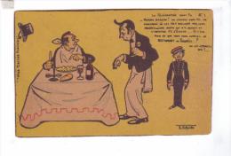 NORWINS Humour La Telegraphie Sans Fil  No 1  Telegraphe Restaurant Garcon Dessin Litho - Norwins