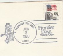 1983 USA COVER  Milford FRONTIER DAYS EVENT Pmk Illus  FRONTIERSMAN With GUN  Shooting United States Stamps - Tiro (armi)