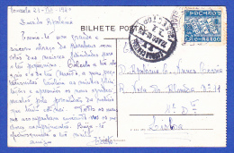 CARTE POSTALE, CASCAES -- CACHET - LISBOA CENTRAL . II . 2º SECTOR - 22.AGO.40 - Storia Postale