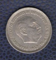 Espagne 1957 Pièce De Monnaie Coin 25 Pesetas Franco Caudillo - 25 Peseta