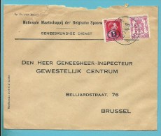 D30+D40 Op Brief Met Hoofding "GENEESKUNDIGE DIENST / Belgische Spoorwegen" Met Stempel LEDE - Other & Unclassified