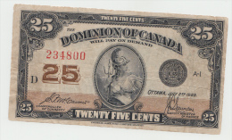CANADA 25 CENTS 1923 "F+" Pick 11b 11 B - Canada