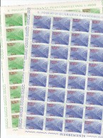 Italia Rep. 1970 - Sassone 1136/37** 2 Fogli Completi Di 40 Val. Completamento Reteteleselettiva - Feuilles Complètes