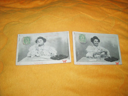 LOT DE 2 CARTES POSTALES ANCIENNES CIRCULEES DE 1907. / SERIE TENDRE MESSAGE S.29 / CACHETS + TIMBRE - Collections, Lots & Series