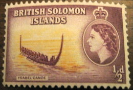 British Solomon Islands 1956 Ysabel Canoe 0.5d - Mint - Salomonen (...-1978)