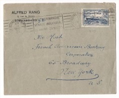 Lettre Pour New York - Voyage Inaugural Du Normandie - 1935 - Maritime Post