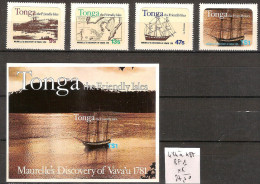 Tonga 484 à 487 + BF 1 ** Côte 27.50 € - Tonga (1970-...)