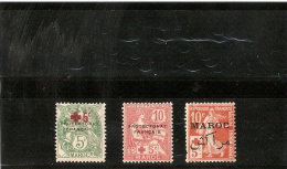 MAROC  N° 59/61   NEUF *    DE 1915/17 - Unused Stamps