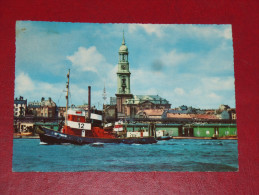 Schiff Ship Boat Schlepper Hamburger Hafen Und Michaeliskirche Gebraucht Used Postkarte Postcard - Tugboats