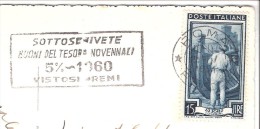 Timbre L´Italie Au Travail-1950-Lo Scalo Liguria-YT 579+ Flamme  SOTTOSCRIVETE BUONI DEL TESORO  -carte Postale De Roma - 1946-60: Marcofilia