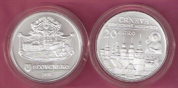 SLOWAKIJE 20 EURO 2011 SILVER FDC HISTORICAL SITES-TRNAVA KM118 - Slovakia