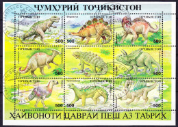 Tadschikistan Tajikistan Tadjikistan - Dinosaurier (MiNr: 50/7 Als KB) 1994 - Gest. Used Obl. - Tadzjikistan