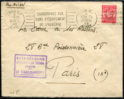 FRANCE - TIMBRE DE FRANCHISE N° 12 / LETTRE " BASE AÉRINNE ORAN LA SENIA " , OM ORAN DU 15/4/1949 POUR PARIS - TB - Military Postage Stamps