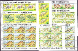 Tadschikistan Tajikistan Tadjikistan - Dinosaurier/ (MiNr: 50/7 Alle Kleinbogen) 1994 -  Gest. Used Obl. - Tadzjikistan