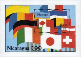 NICARAGUA LILLEHAMMER 94 FLAGS Sc 1978 MNH 1993 - Hiver 1994: Lillehammer