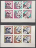 Yemen, Sir Winston Churchill 1958 Mi#153-158 A And B, Two Imperforated And Perf. Set In Blocks, Look Scans - Yemen