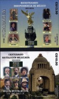 NICARAGUA INDEPENDENCE & REVOLUTION OF MEXICO 2 S/S Sc 2513-2514 MNH 2010 - Nicaragua