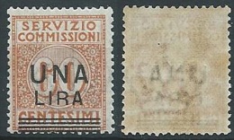 1925 REGNO SERVIZIO COMMISSIONI 1 LIRA SU 60 CENT MNH ** - T41 - Taxe