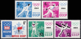 RUSSIA, 1963, Winter Olympic Games, Innsbruck, Sport, MNH (**), Sc/Mi 2843-47/2866A-70A - Winter 1964: Innsbruck