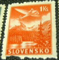 Slovakia 1939  Airplanes Over Mountain Landscapes 1ks - Mint - Unused Stamps