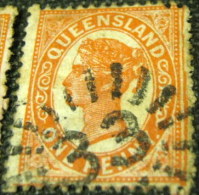 Queensland 1895 Queen Victoria 1d - Used - Used Stamps