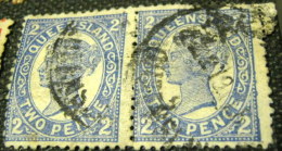 Queensland 1897 Queen Victoria 2d X2 - Used - Usados