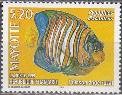 Mayotte 1999 Yvert 73 Neuf ** Cote (2015) 3.20 Euro Poisson-ange Royal - Neufs