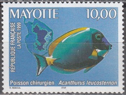 Mayotte 1999 Yvert 74 Neuf ** Cote (2015) 5.80 Euro Poisson Chirurgien - Nuovi