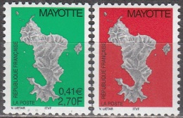 Mayotte 2001 Yvert 96 - 97 Neuf ** Cote (2015) 4.30 Euro Carte De L'île - Ungebraucht