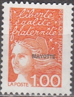 Mayotte 1999 Yvert 65 Neuf ** Cote (2015) 1.00 Euro Marianne De Luquet - Ungebraucht