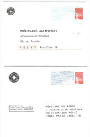 FRANCE 1997 ENTIERS MARIANNE DE LUQUET  PRET-A-POSTER  REPONSE MEDECINS DU MONDE 2 ENVELOPPES - PAP : Altri (1995-...)