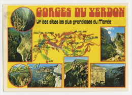 {45923} Les Gorges Du Verdon , Carte Et Multivues ; Un Des Sites Les Plus Grandioses Du Monde - Cartes Géographiques