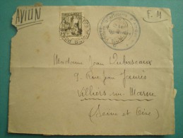 TUNISIE TIMBRE LETTRE ENVELOPPE COURRIER OBLITERATION CACHET POSTE AUX ARMEES BCM A SECONDE GUERRE SECOND WAR - Oblitérés