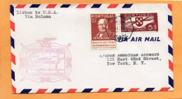 Lisbon To USA Via Boloma 1941 Portugal Air Mail Cover - Briefe U. Dokumente