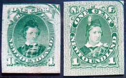 NEWFOUNDLAND 1868-80 1c Prince Of Wales Mint 2 Pieces Of Stationery - Postwaardestukken