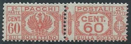 1927-32 REGNO PACCHI POSTALI 60 CENT MNH ** - T55 - Paketmarken