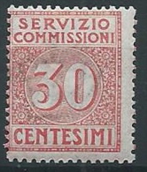 1913 REGNO SERVIZIO COMMISSIONI 30 CENT MNH ** - T62-2 - Portomarken