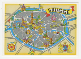 {45922} Un Bonjour De Brugge , Carte Et Illustrations ; Belgique - Cartes Géographiques
