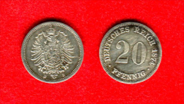 ALLEMAGNE - DEUTSCHLAND - GERMANY - 20 PFENNIG 1874 B - 1 Mark